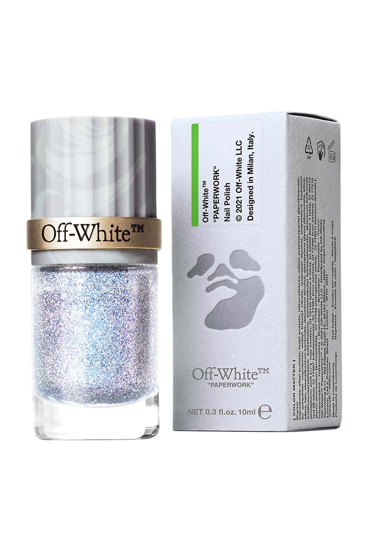 Off-White Color Matter Nail Polish Mirror - Pearly Silver Glitter