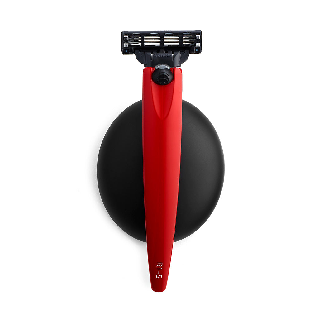 Bolin Webb R1-S Mach3 Razor & Stand Monza Red Top Luxury Razor