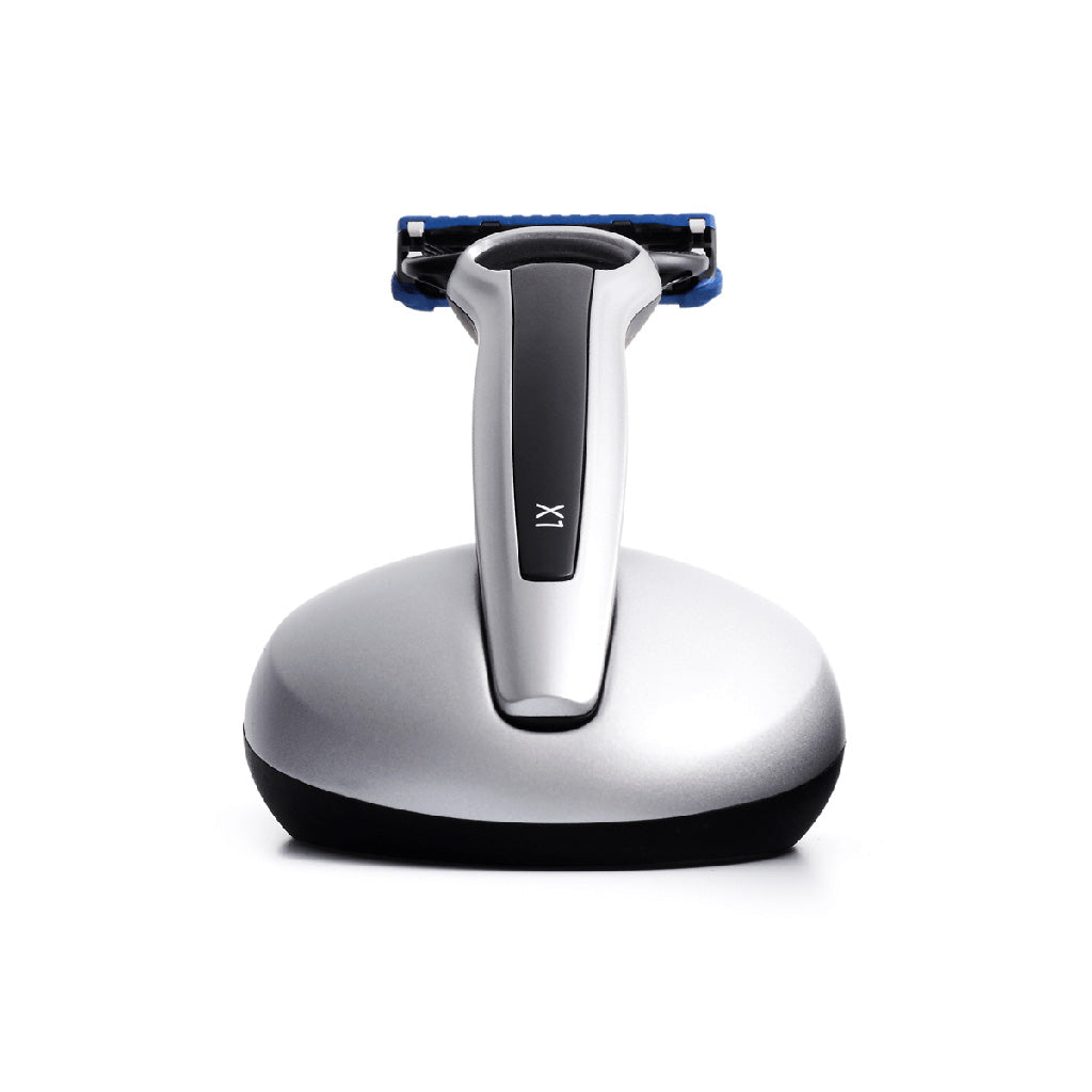 Bolin Webb X1 Fusion5 Razor & Stand Argent Black Rear Luxury Razor