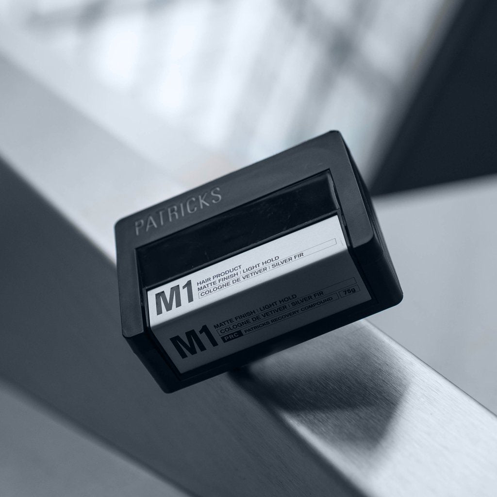 Patricks M1 Matte Light Hold Hair Styling Pomade Balancing on Metal