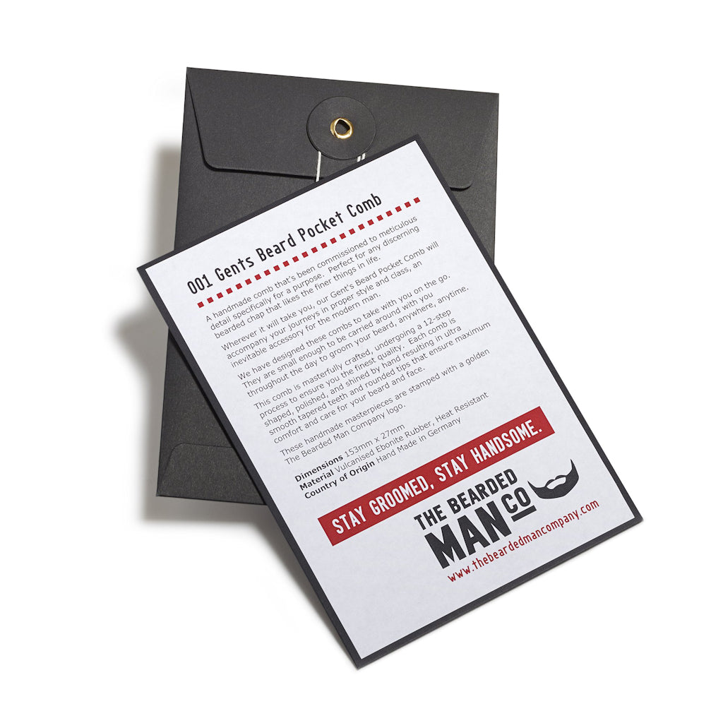The Bearded Man Company 001 Gents Beard Pocket Comb Package