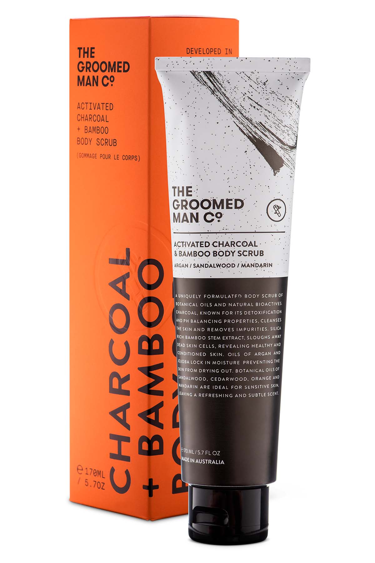 The Groomed Man Co. Activated Charcoal & Bamboo Body Scrub