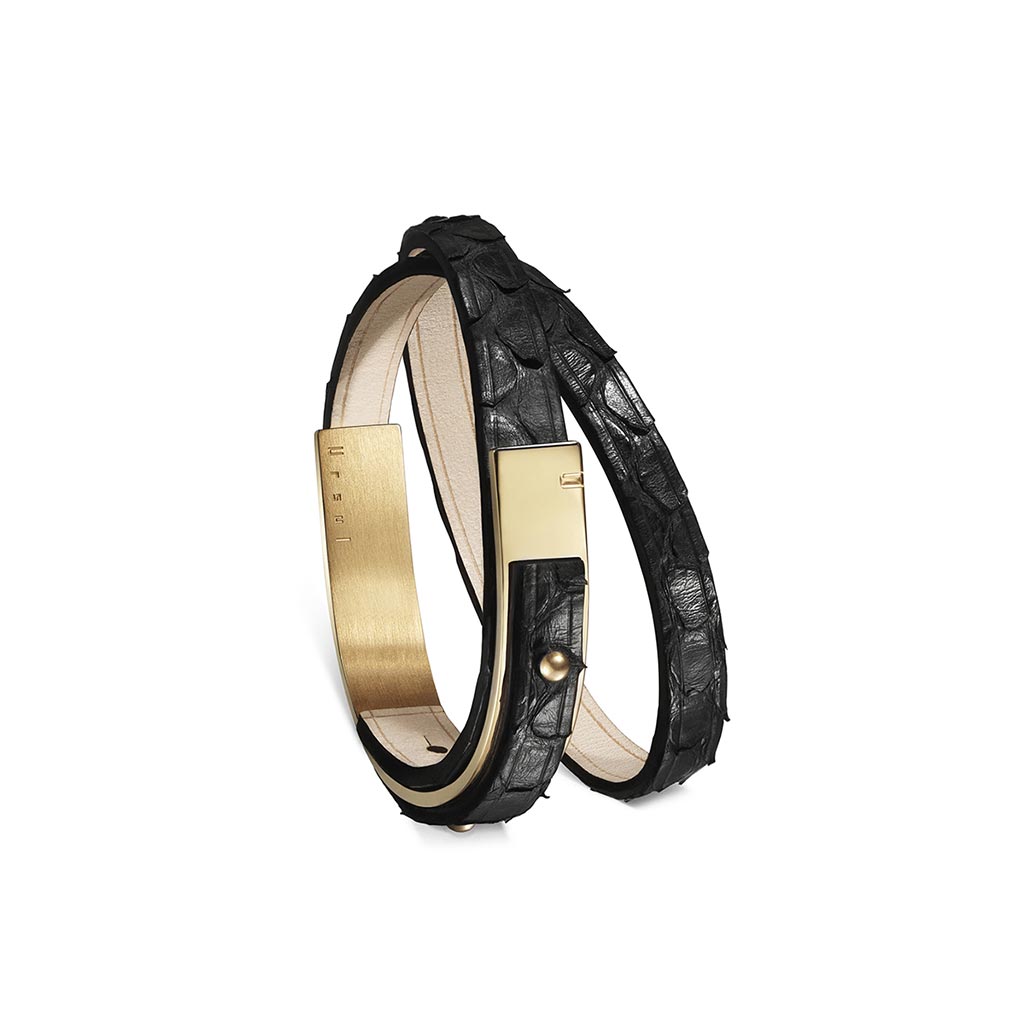 vuitton leather bracelet black