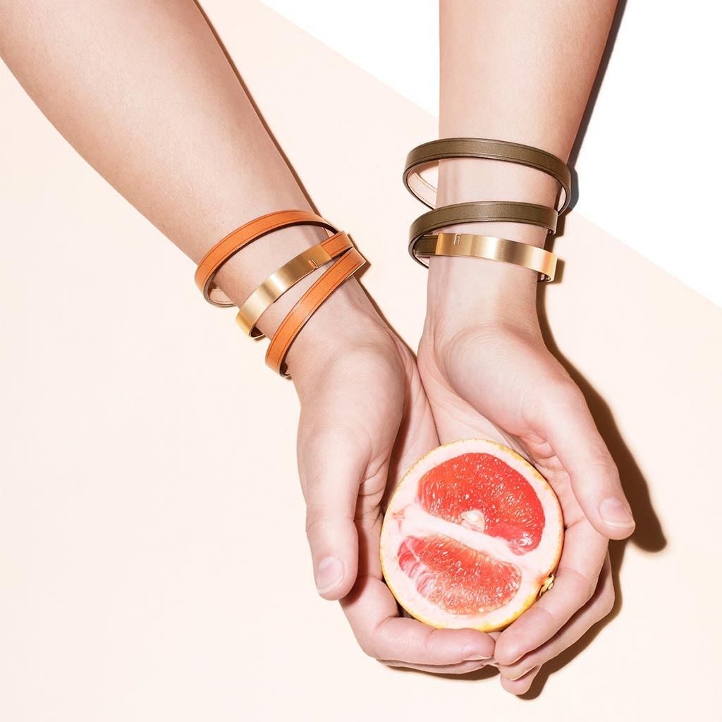 U-Turn Triple Bordeaux Leather Bracelet - Gold