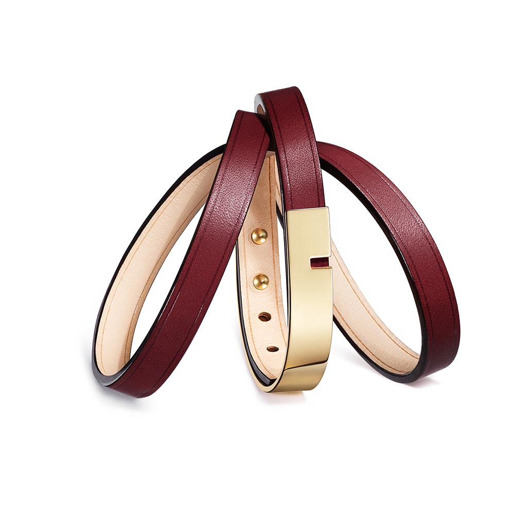 Ursul U-Turn Triple Bordeaux Leather Bracelet Gold