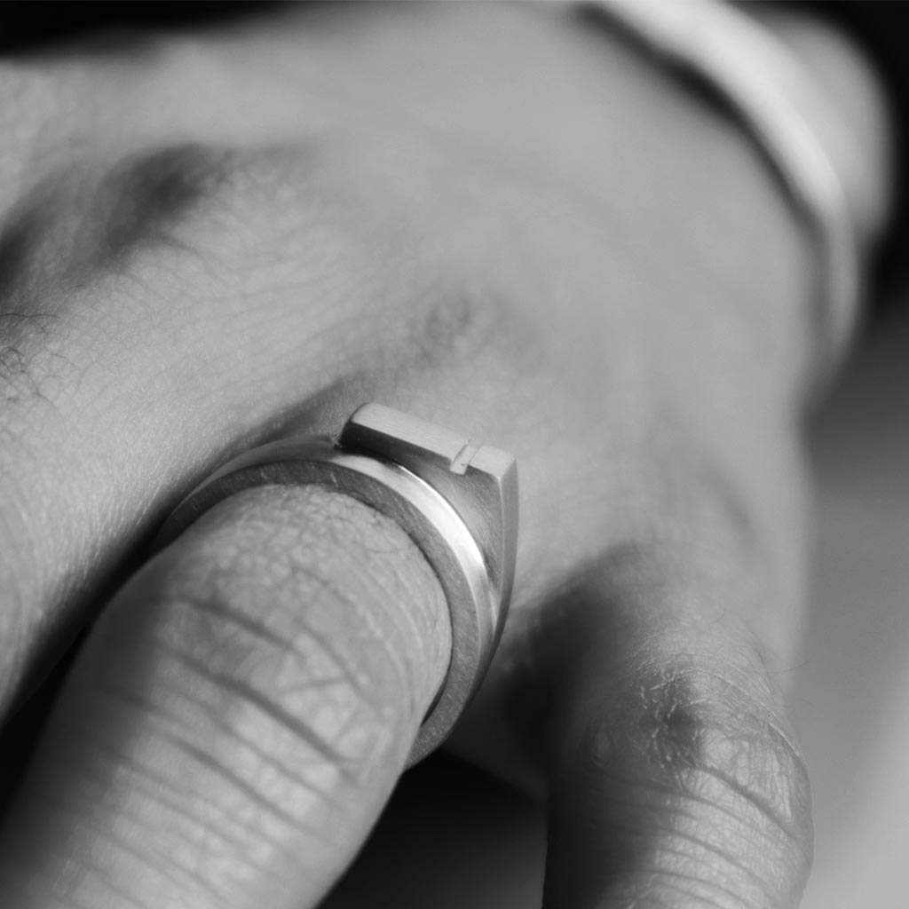 18k gold and silver brushed finish