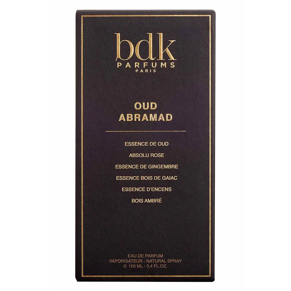 Oud Abramad Eau de Parfum by BDK Parfums, product information card with fragrance details