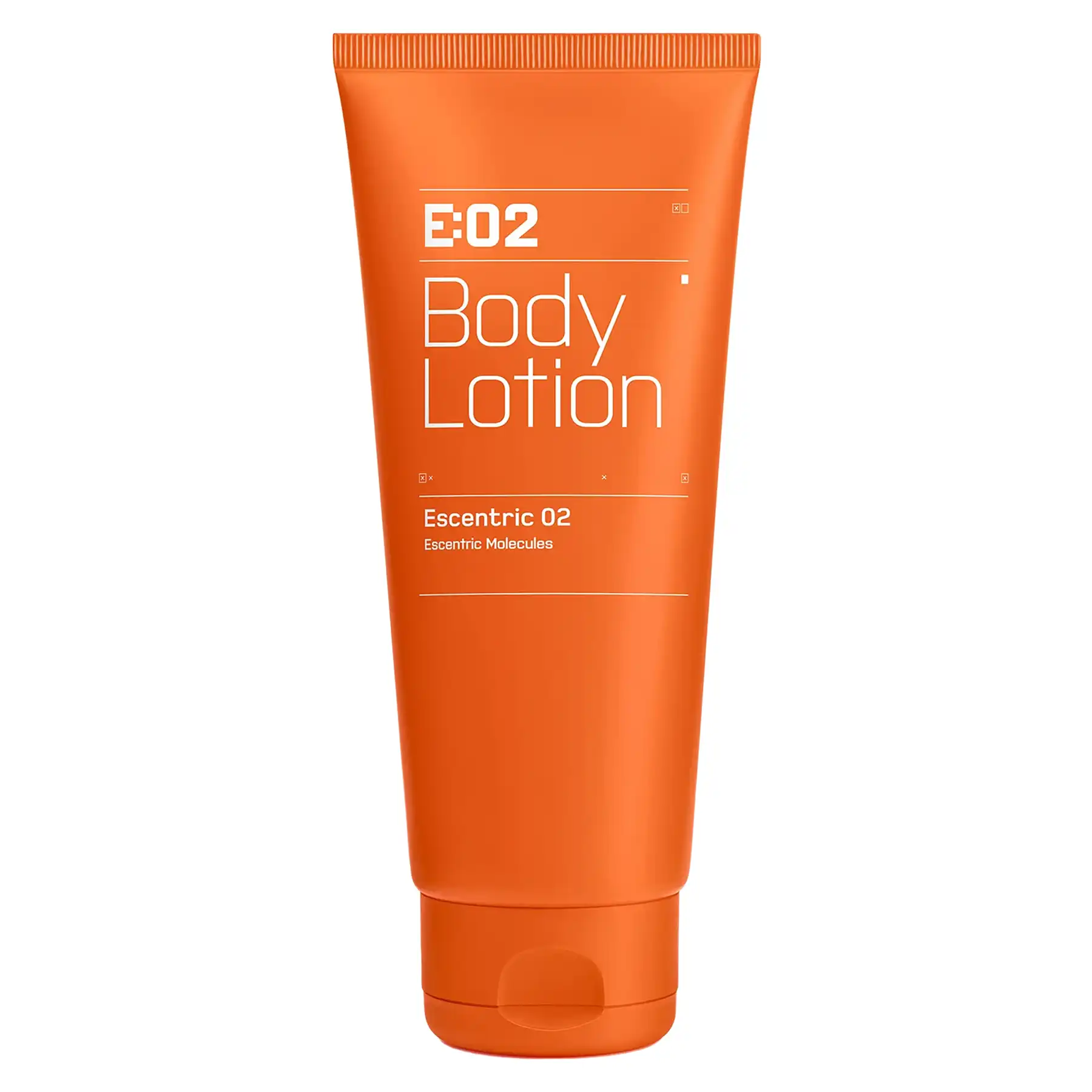 Escentric Molecules Escentric 02 Body Lotion in orange tube, front view