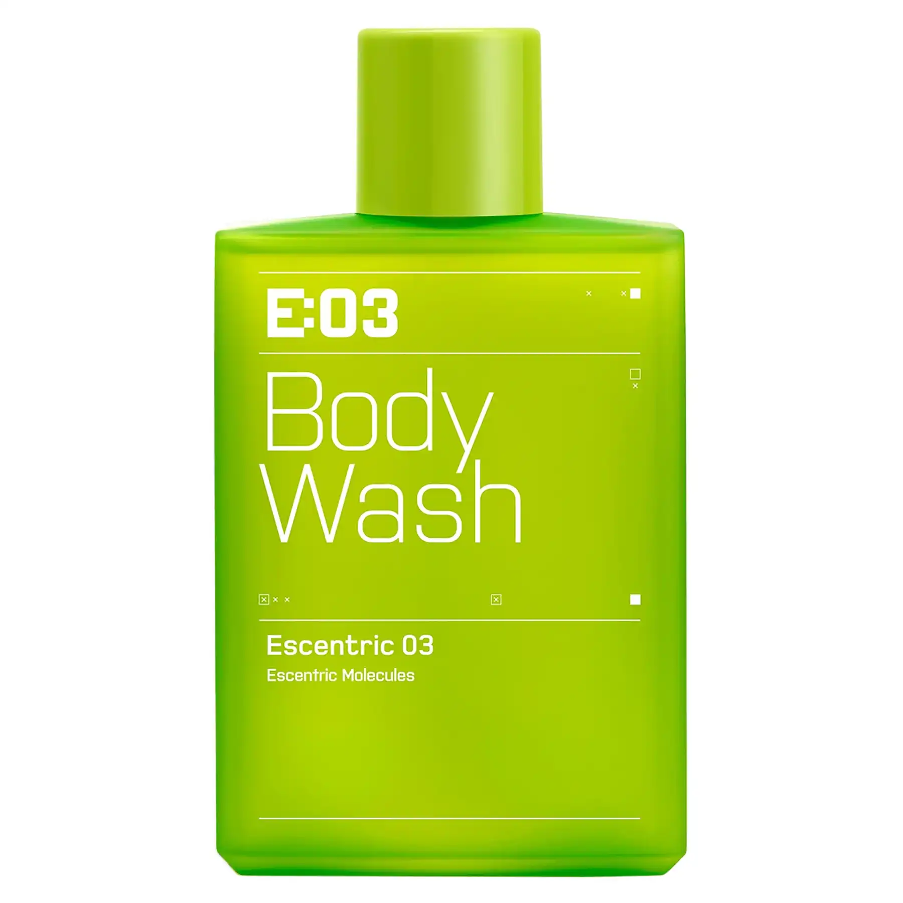 Escentric Molecules Escentric 03 Body Wash in lime green bottle, front view