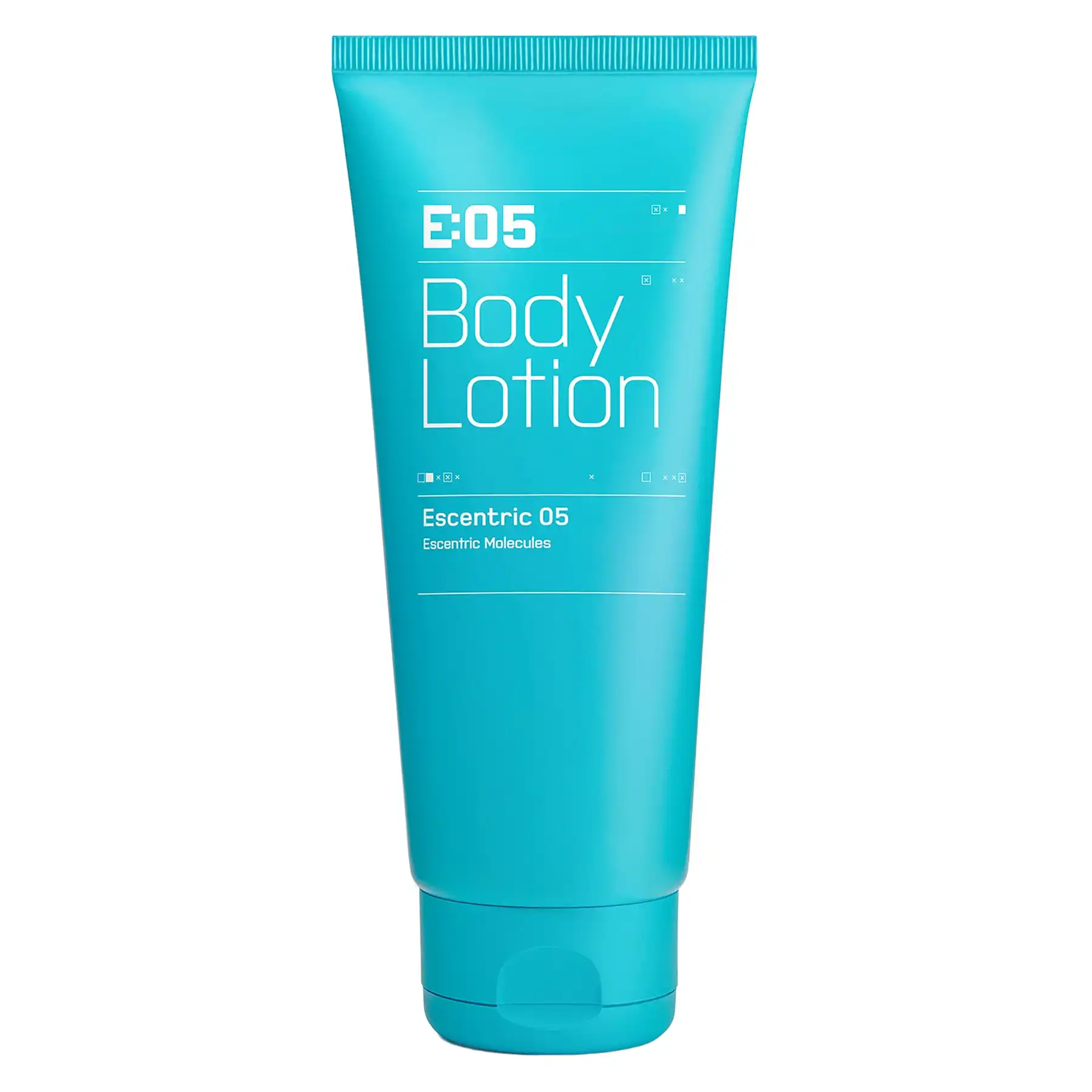 Escentric Molecules Escentric 05 Body Lotion in turquoise tube, front view