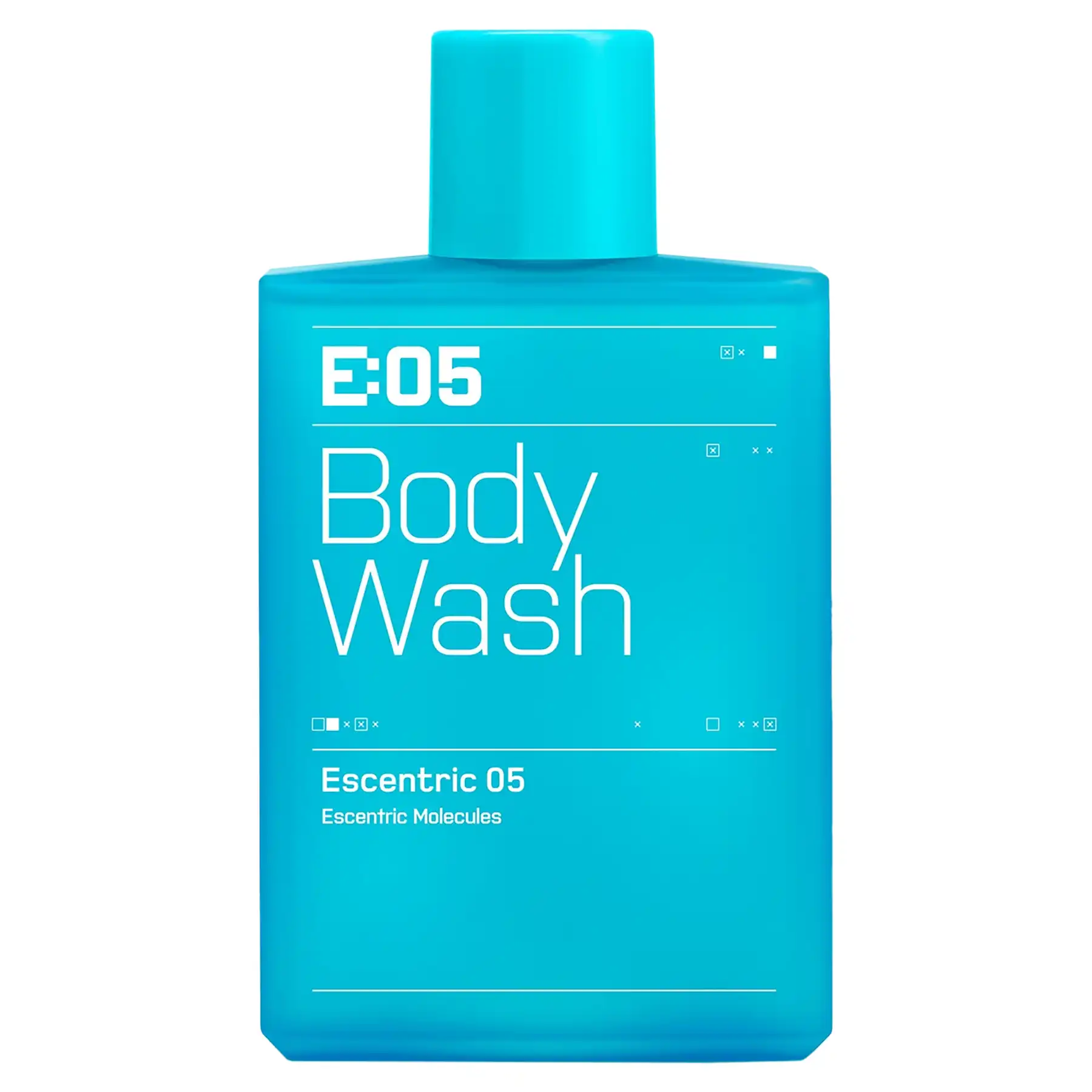 Escentric Molecules Escentric 05 Body Wash in turquoise bottle, front view