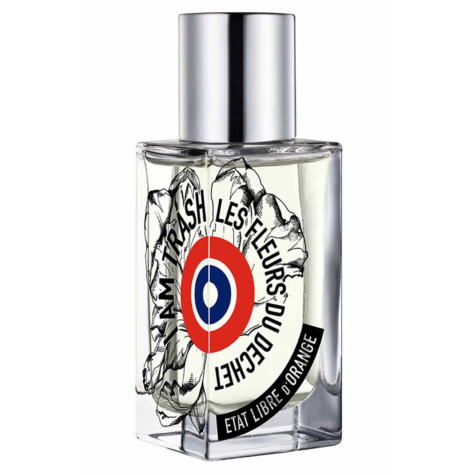 I Am Trash Eau de Parfum by Etat Libre d'Orange, 50ml bottle with silver cap and bold circular logo