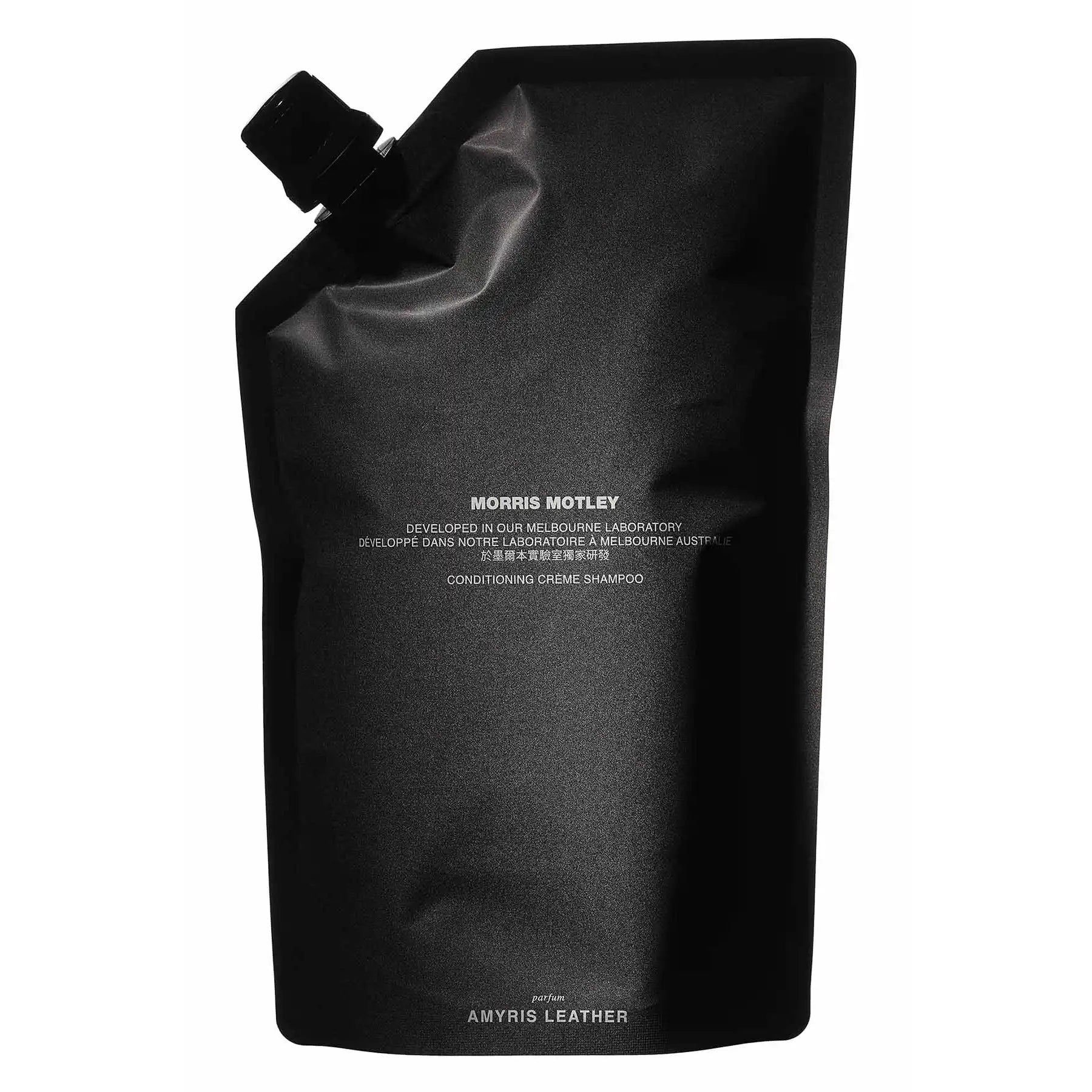 Morris Motley Conditioning Crème Shampoo black refill pouch, front view