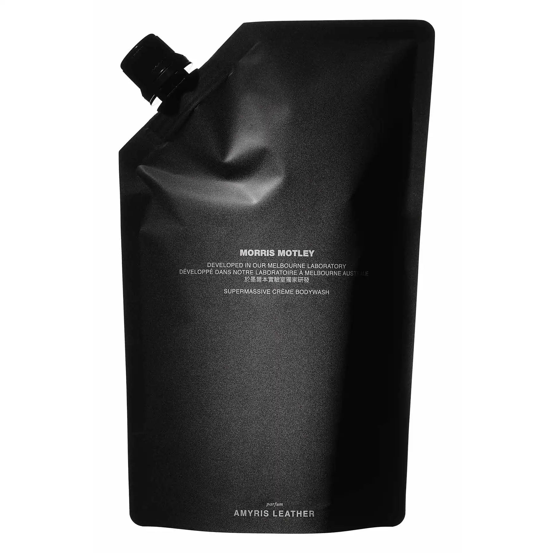 Morris Motley Supermassive Crème Bodywash black refill pouch, front view