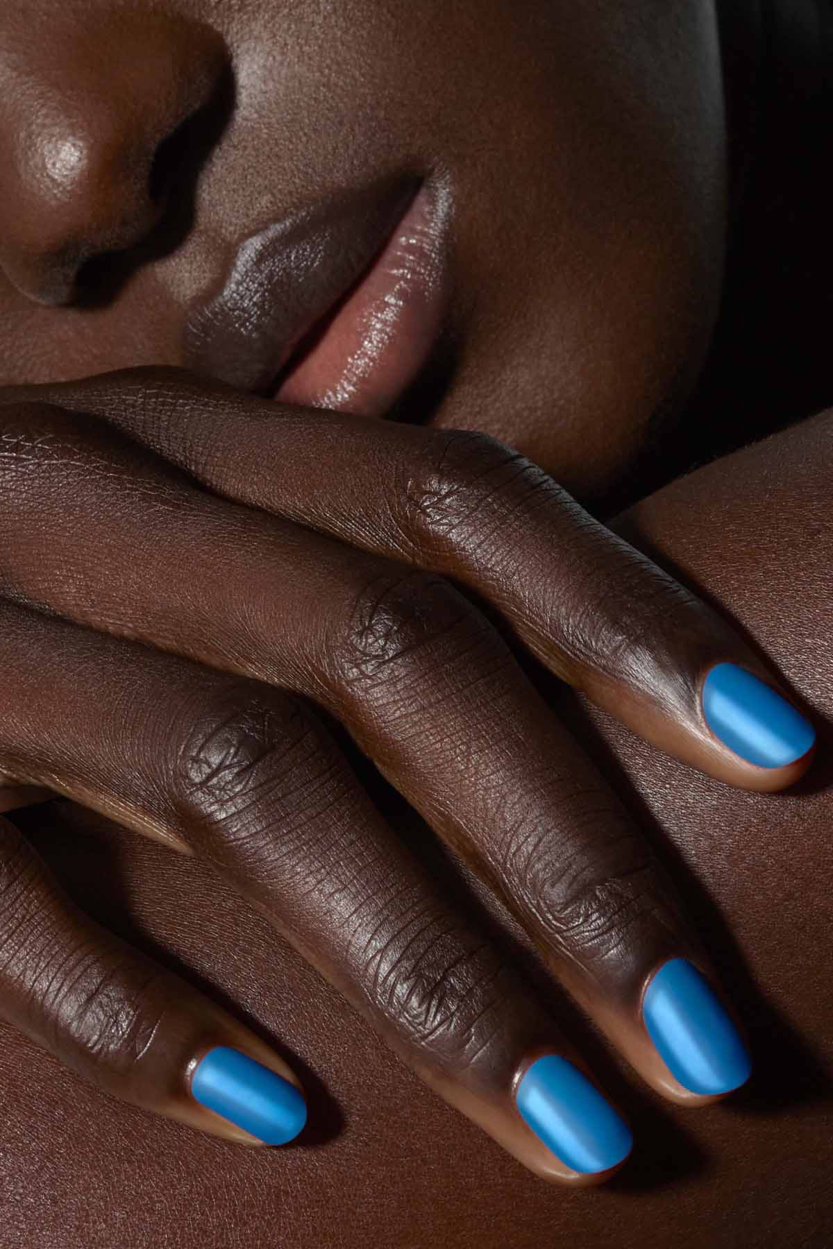 24 Matte Pastel Denim Blue Long Press on nails glue on Coffin –  surethings.net