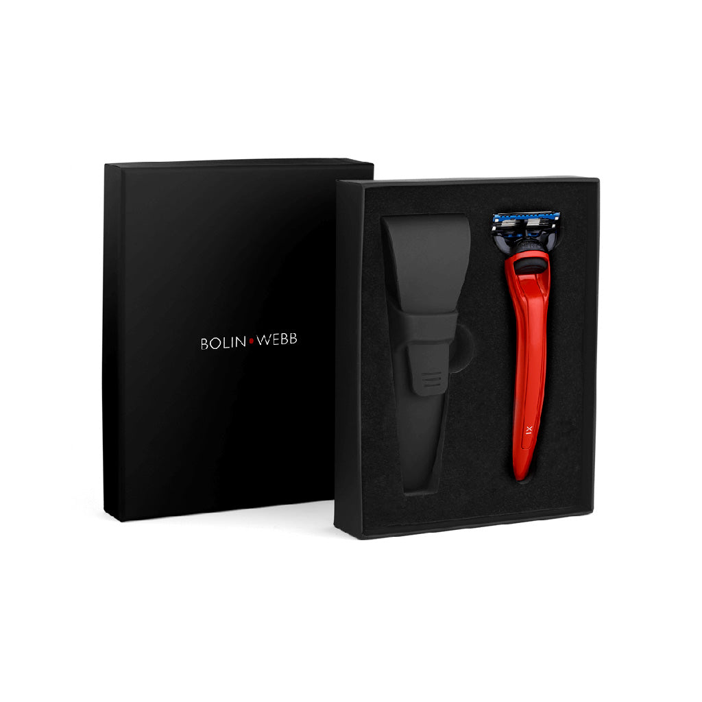 Bolin Webb X1 Fusion5 Razor & Case Cooper Red Gift Set Luxury Razor