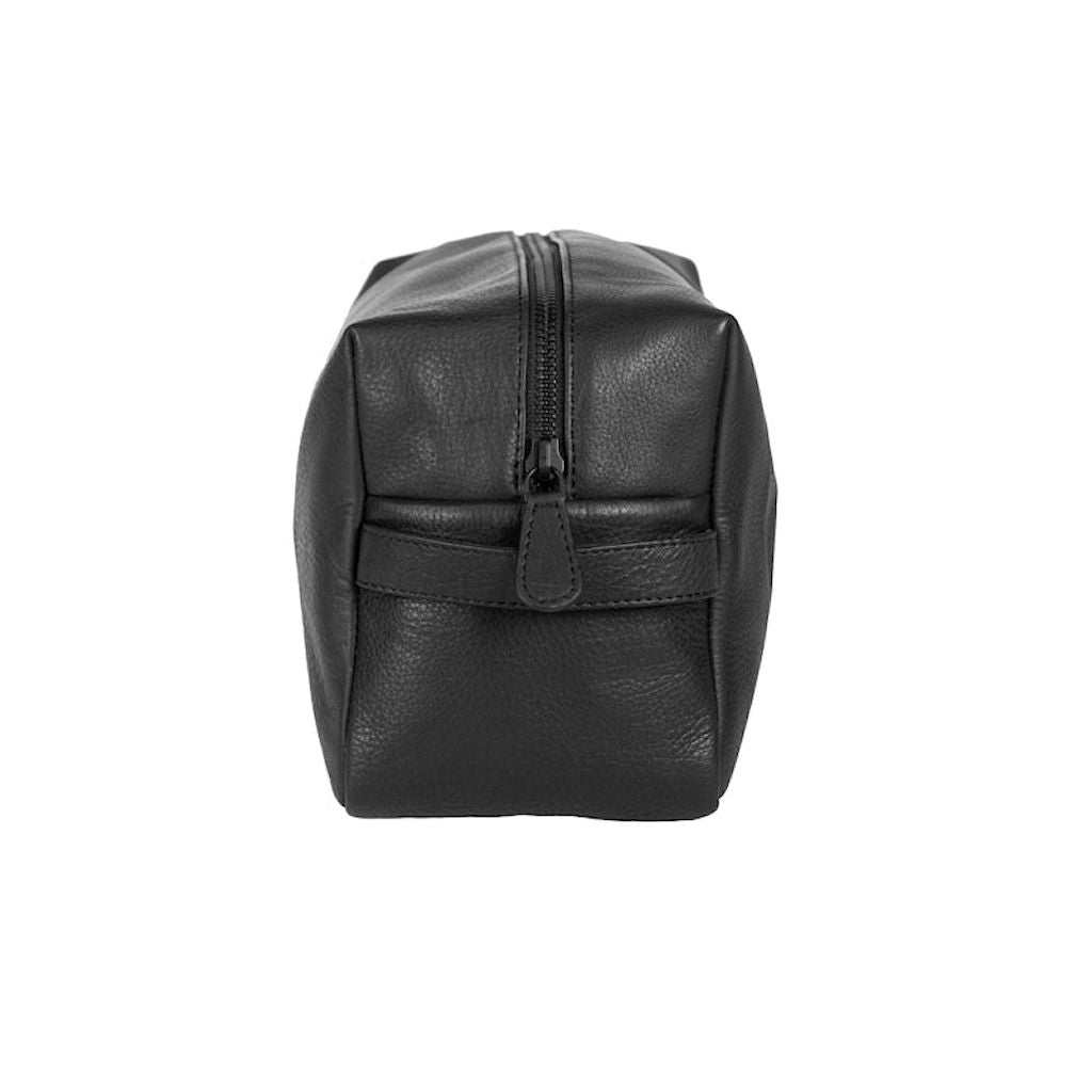 By Vilain Toiletry Bag Black Leather Side