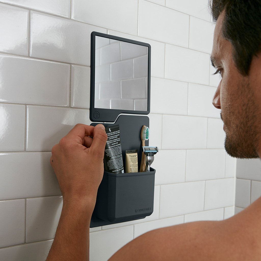 Tooletries The James & Oliver Set Toiletry Organizer & Mirror in shower