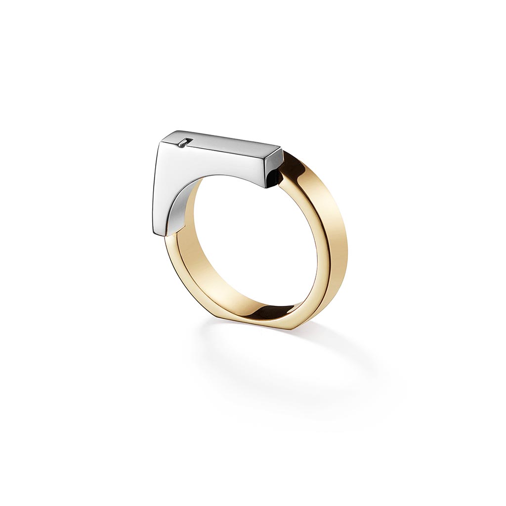 Ursul Unity Gold and Silver Women Signet Ring